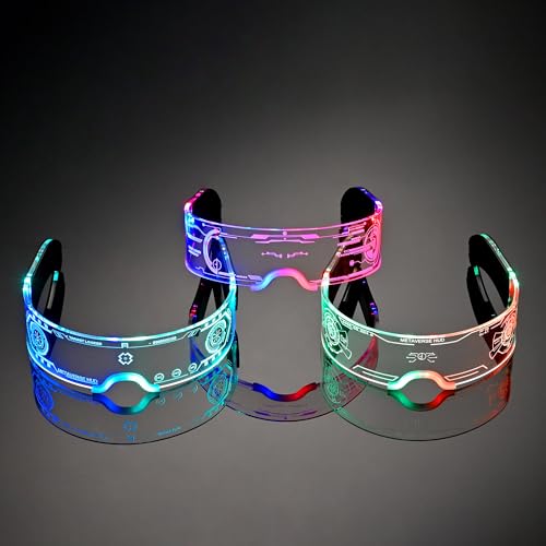 3 pack Light Up Glasses For Party LED Glass For Adults Kids Sunglasses Neon Glasses Accessories,Gifts