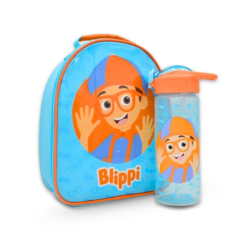 Sac à déjeuner en polyester Blippi et bouteille d'eau à bec rabattable HOX 94833