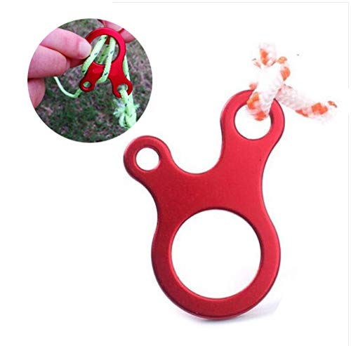 10 Tendicorda In Lega Di Alluminio Tbest – Regolatori A 3 Fori Per Corde Da Tenda, Campeggio, Teli Ombreggianti, Perfetti Anche Come Portachiavi (Rossi, 49x27mm)