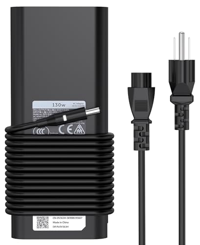 AYKLCZUU New 130W 4.5mm AC Adapter Laptop Charger Replacement for Dell XPS 15 9570 7590 9560 9550 Precision 5520 5540 5510 5530 M3800 M2800 HA130PM130 DA130PM130 0V363H 06TTY6 0RN7NW Power Supply Cord