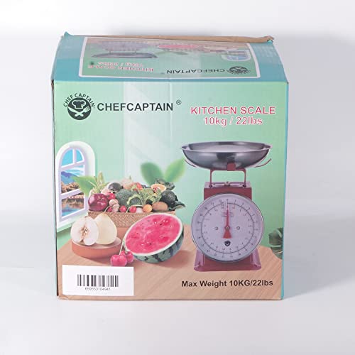 Kitchen Scale White Metal With A Stainless Steel Tray (22-Pound) (Red) #TOP4