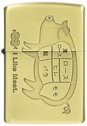 ZIPPO ライター ゴールド アイライクミート ブタ ブラス