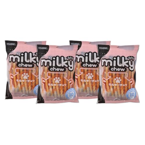 Image of Milky Chew Chicken Stick Dog Treats - Premium Rawhide-Free Milk-Flavoured Sticks for Dogs of All Ages & Sizes - Nutritional 4-Pack