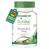 Fairvital | Vitamin B6 20mg - 180 Kapseln - HOCHDOSIERT - Pyridoxinhydrochlorid - VEGAN