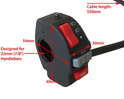 Interrupteur de guidon 22mm multifonction robuste moto - 2