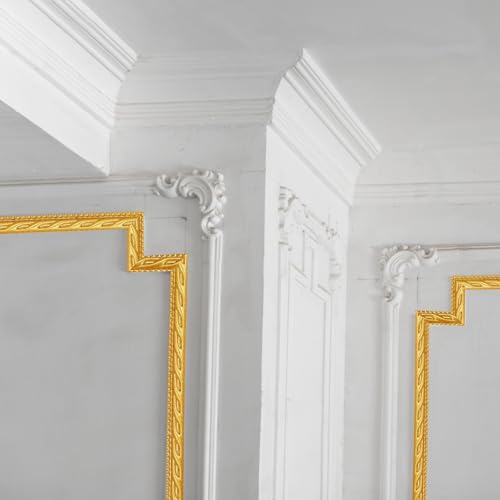 Moldura autoadhesiva pared flexible y dorada para un remate limpio sin taladros 8