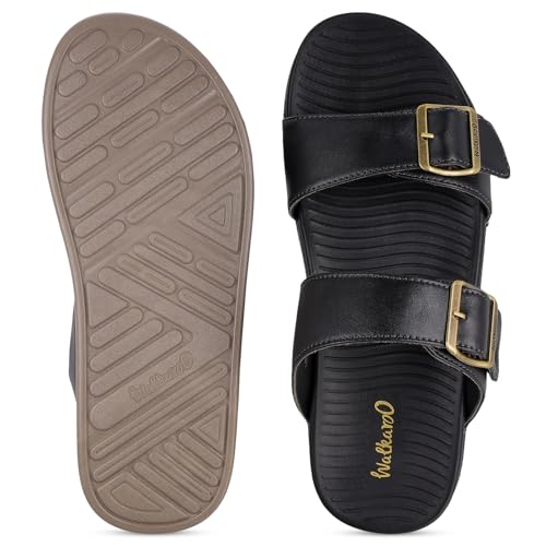 Image of WALKAROO Men's Fashion Sandals with Cushion Sole, Dual Straps with Buckles and Lightweight - WE1363