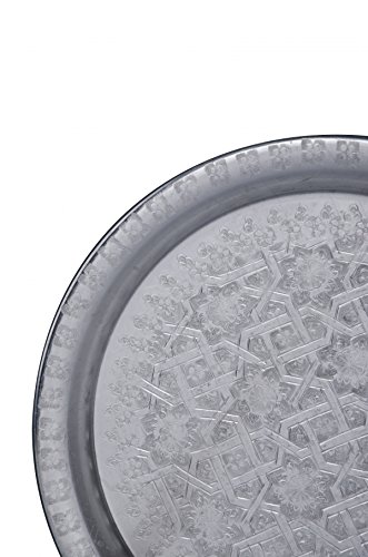 Marokkanischer mediterraner Tisch Beistelltisch Tabletttisch Amanalei - Silberfarbig, 40cm – Bild 5
