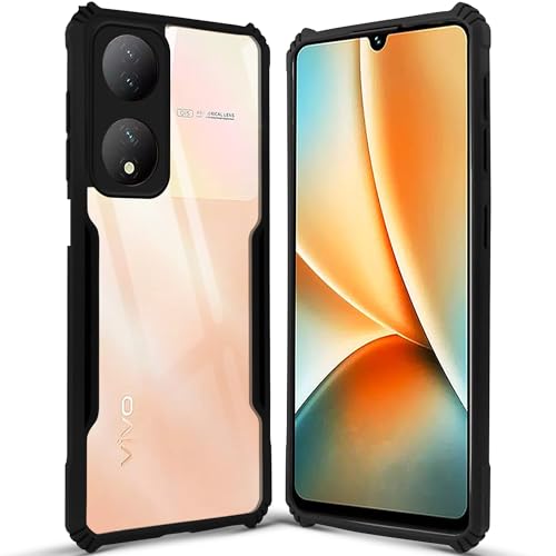 Image of Jkobi Back Case Cover for Vivo Y100 (Shockproof with Polycarbonate Clear Panel | Professional Black)
