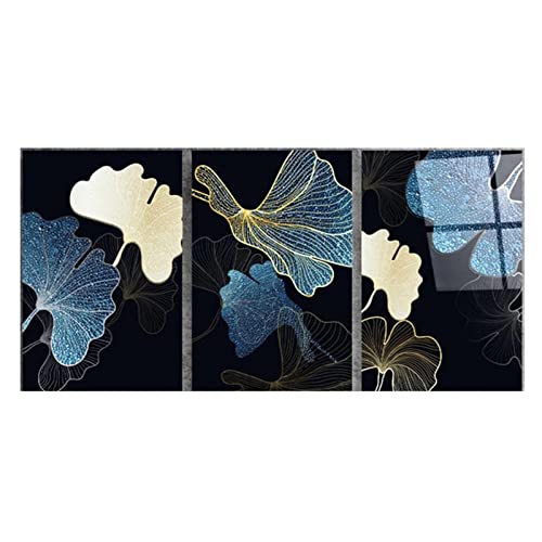 LEUYA 3 Pack DIY 5D Diamond Painting Kits, Ginkgo Biloba 24x36in Painting Cross Stitch Full Drill Round Crystal Rhinestone Diamond Art Gem Painting,Diamond Painting Kits for Home Wall Decor 60x90cm