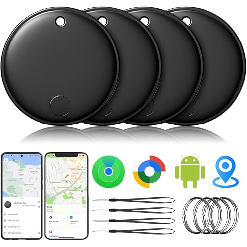 2026 Air Tracker Smart Tag für Android & iOS-4er Pack, Neu Dual-System Bluetooth Tracker kompatibel mit Apple Wo ist? & Android Google Find Hub, Schlüsselfinder für Schlüssel/Geldbörse/Fahrrad/Koffer