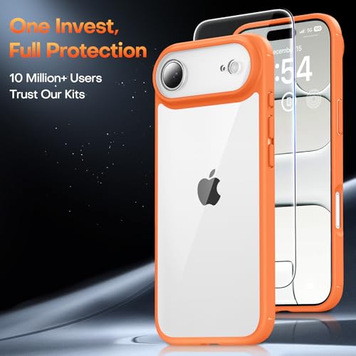 Image of TAURI for iPhone Air Case, with Screen Protector, Orang