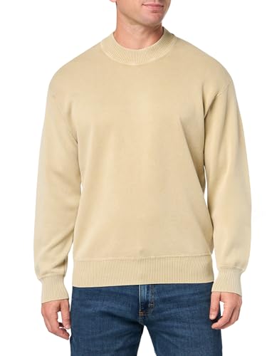 BOSS Men's Garment Dye Relaxed Fit Cotton Knit Sweater