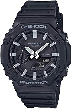 Casio G-Shock Mens Watch GA-2100 2100 Series Parallel Import, multicolor black / silver, Simple
