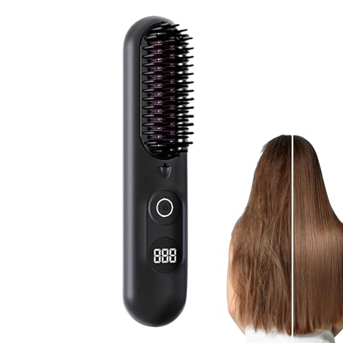 Cepillo alisador | Peine de pelo recargable por USB con pantalla LED - Peine alisador portátil - para niñas mujeres casa casa baño viaje vacaciones negocios