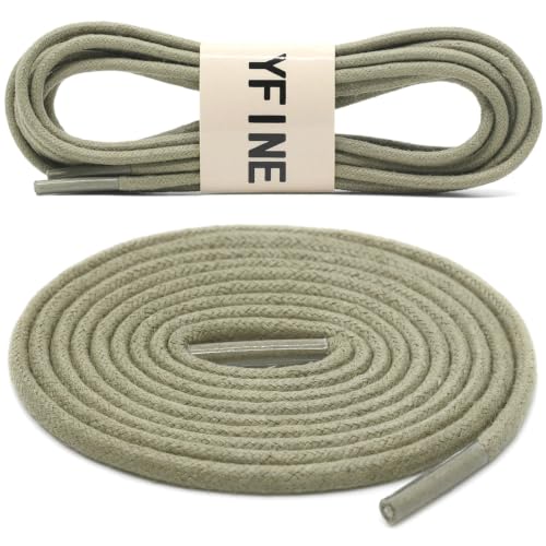 Image of YFINE Waxed Round Shoe Laces: 2 Pairs Oxford Shoelaces for Dress Shoes Boot | 4mm Thick, 20 Colors, 24 inch-71 inch, for Business Footwear, Chukka Boots, Men & Women