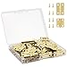 VIPMOON 70 Piezas Mini Bisagras de Latón, Conectores de Bisagras con Tornillos, Bisagras Pequeñas Manualidades para Maquetas, Cajas de Almacenamiento, Mini Armarios, Casa de Muñecas, 24x15mm+18x15mm