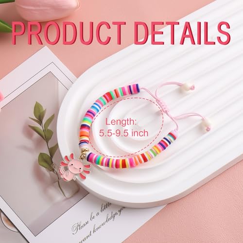 First Day of Kindergarten Bracelet Cute Axolotl Stuff Back to School Gifts with Lovely Card Clay Beads Mother Daughter Jewelry for Gir Daughter Granddaughter Niece2