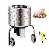 Chicken Plucker, Diameter Feather Plucker with 20-inch Stainless Steel Drum 110VAC - Electric Stainless Steel Poultry Processing Machine,Silver
