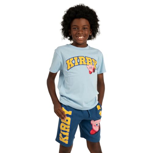 Bioworld Kirby Collegiate Style Short Sleeve Tee and Matching Lounge Shorts 2-Piece Set