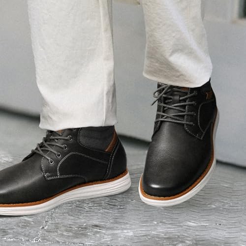 Bruno Marc Men's Mid Top Chukka Sneaker Lace Up Dress Boot,Size 10,Dark/Grey,GRAND-HIGH