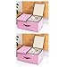 Pudełka do przechowywania z pokrywkami, kosze do przechowywania z przegródkami, organizer na ubrania zabawkowe, pudełko organizacyjne z uchwytami, składane pudełko do przechowywania, do garderoby, szafy (rozmiar: duże 2 sztuki, kolor: różowo-czerwony)
