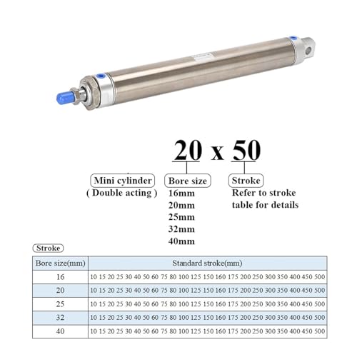 Cylindre pneumatique double effet en acier inoxydable durable de 25mm - 4