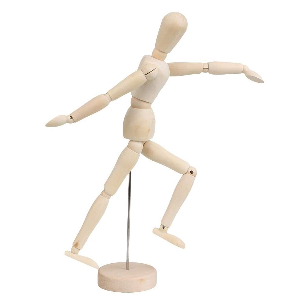 Voanzo Light 12" Artists Wooden Manikin Jointed Mannequin Perfect For Home Decoration/Drawing The Human Figure