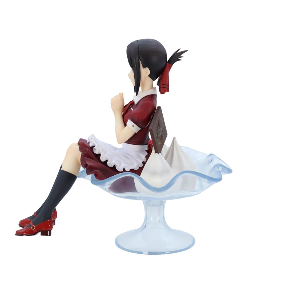 DEXSHUN Shinomiya Kaguya figurka Anime Shinomiya Kaguya/Fujiwara Chika, kubek deserowy, siedzący, figurka, model PCW, figurka akcji, anime, merch, dekoracja, ornamenty, prezent dla fanów, 13 cm