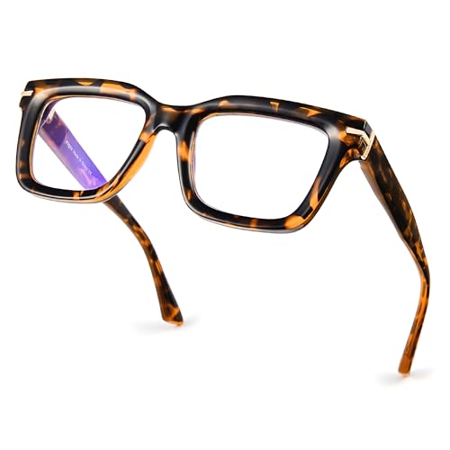 Image of Blue Light Blocking Glasses for Women Men, Square Thick Frame Anti Eyestrain & UV Glare JF6218