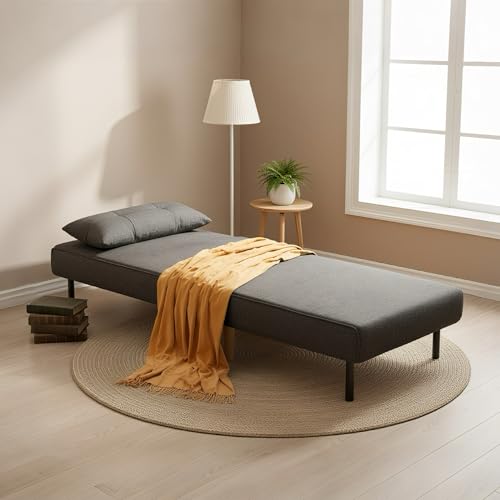 Sillón Plegable Lino Gris Oscuro miniatura 5