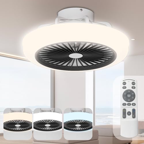Noaton Deckenventilator mit Beleuchtung 11045B Polaris, Schwarz, LED Dimmbar, 3 Farbtemperaturen,...