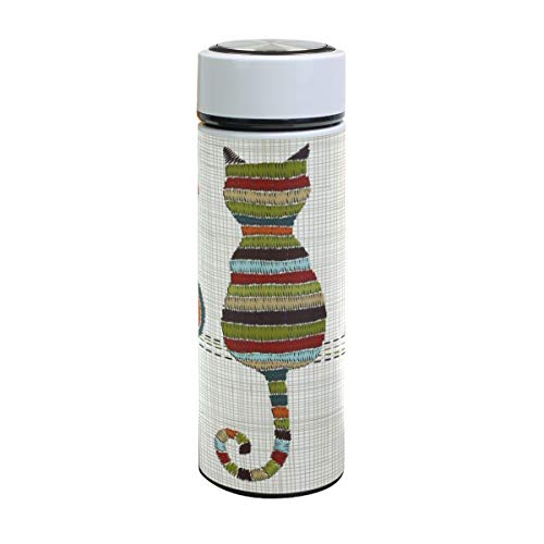 ミヤビヤ 水筒 500ml 猫柄 ねこ柄 ネコ柄 子猫柄 にゃんこ柄 グリーン みどり ステンレス マグボトル 真空 保冷保温 直飲み すいとう 魔法瓶 学生 オフィス 通勤 通学 ギフト