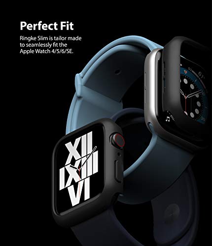 Image of Ringke Slim Case Compatible with Apple Watch Series 6 /5 / 4 / SE 44mm (2 Pack) - Clear & Matte Black