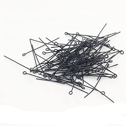 WXJ 300pcs/sac 7 Couleurs pins de tête de l'oeil,16 20 25 30 35 40 45 50mm Classic Classique Eype d'oeil plaqué for Les Conclusions de Bijoux DIY Fournitures (Color : Black, Size : 30mm)