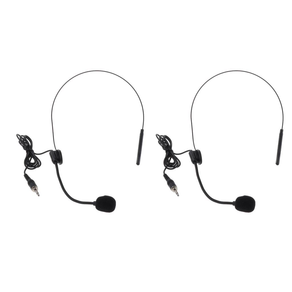 STYLEHEAVEN 2pcs Microphone Headset 1/8″ (3.5mm) for Speakers Bodypack Transmitter|Musical...