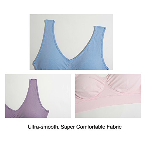 Lemef 43239-136972 3-Pack Seamless Sports Bra Wirefree Yoga Bra With Removable Pads thumb #5