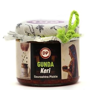 Saurashtra Special Gunda Keri Pickle | Gujarati lasode ka Achaar | Tangy and Spicy | Sun-Dried. No Artificial Colours Or Preservatives | 100% Organic & Homemade Pickle, 250g