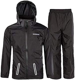 SWISSWELL Boys Rain Suit with Hood Black Size 8