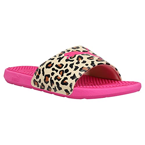 PUMA PUMA Cool Cat Slide Sandal, Pink Glo-Summer Melon-Pheasant, 11 US Unisex Little Kid