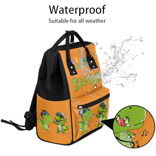 Image of Custom Dinosaur-Diaper-Bag for-Baby-Boys Large Waterproof Nappy-Backpack for New Dad Mom Gifts