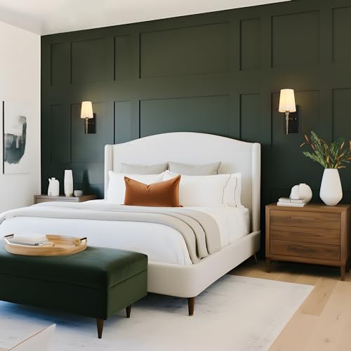 Image of Black Gold Sconce, Modern Sconces Wall Lighting with Fabric Shade for Bathroom, Bedroom, Kitchen and Living Room
