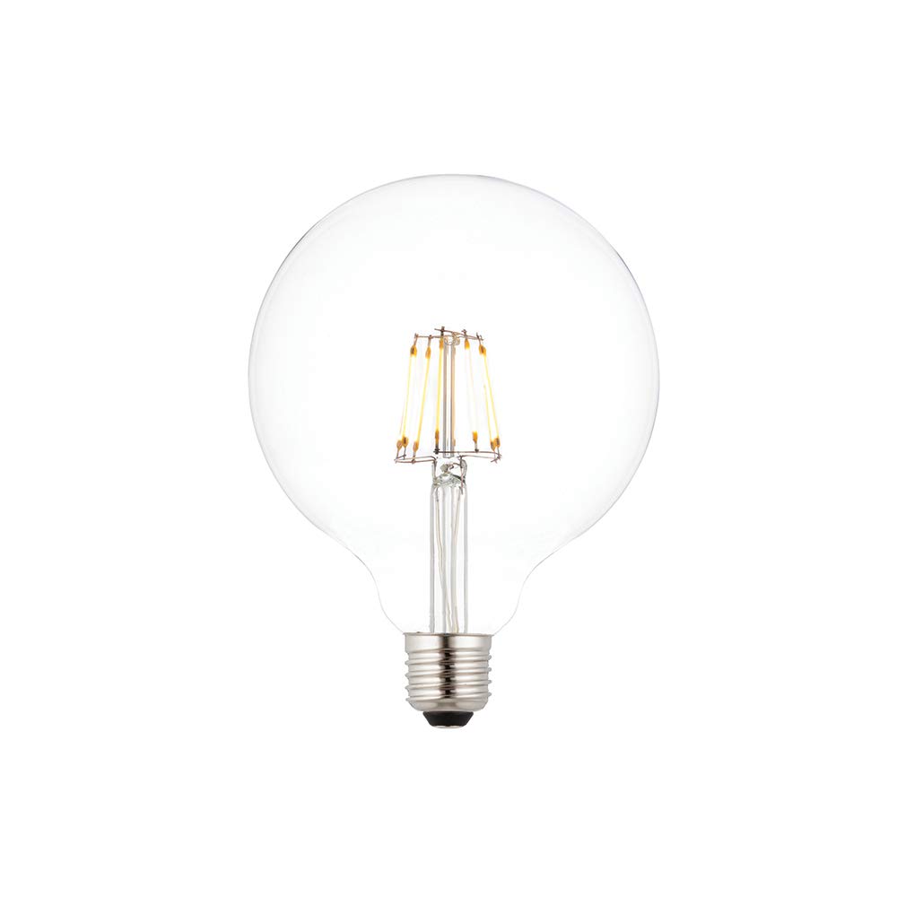National Lighting E27 LED Dimmable Edison Screw (ES) Filament Globe Bulbs 125mm, Warm White 2700K, 60W Incandescent Lamp Equivalent, 7W 810 Lumens, Long-Life 15,000 Hours - Pack of 1