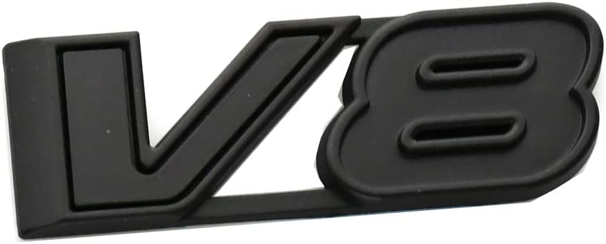 Image of 1x V8 Emblem 3D Badge Car Decal Nameplate Replacement for All Car Truck Canyon Colorad (Matte Black)