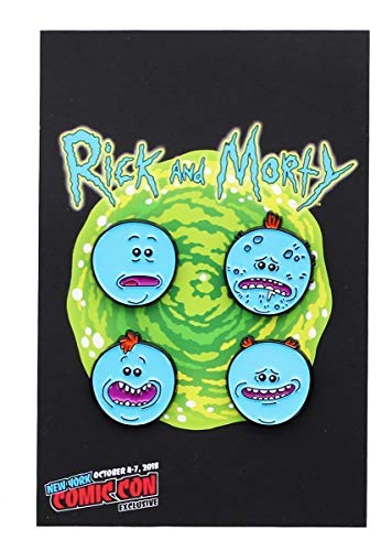 Enamel Pin | Rick and Morty Meeseeks Lapel, Backpack Pins, 4 Pack