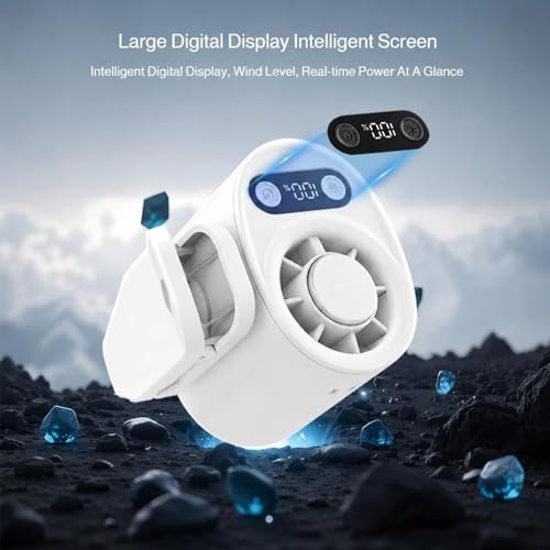 Ventilador portátil con clip recargable USB y pantalla digital portátil 8