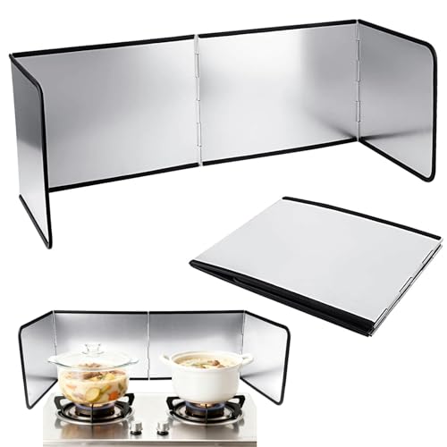 Paraspruzzi per Fornello, Paraspruzzi Pieghevole per La Cucina, Paraschizzi Cucina Pieghevole Protezione, Protezione Schizzi di Olio per Cucine a Gas e Padella, per Cucine a Gas (37,6×29,2×29,4 cm)