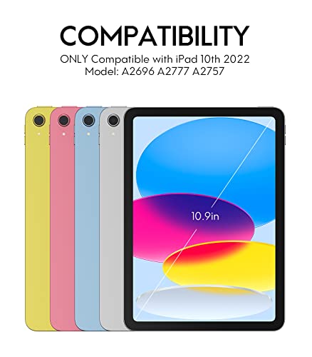 Chesona Keyboard Case For Ipad 10Th Generation 10.9Inch - 2022, Detachable Bluetooth Keyboard, Stand Folio Keyboard Cover With Pencil Holder, Rechargeable Keyboard For New Ipad 10Th Gen 2022, Black #TOP1