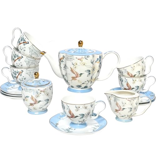 Le Potocio Bone China Tea Set, Porcelain Tea Sets For Adults