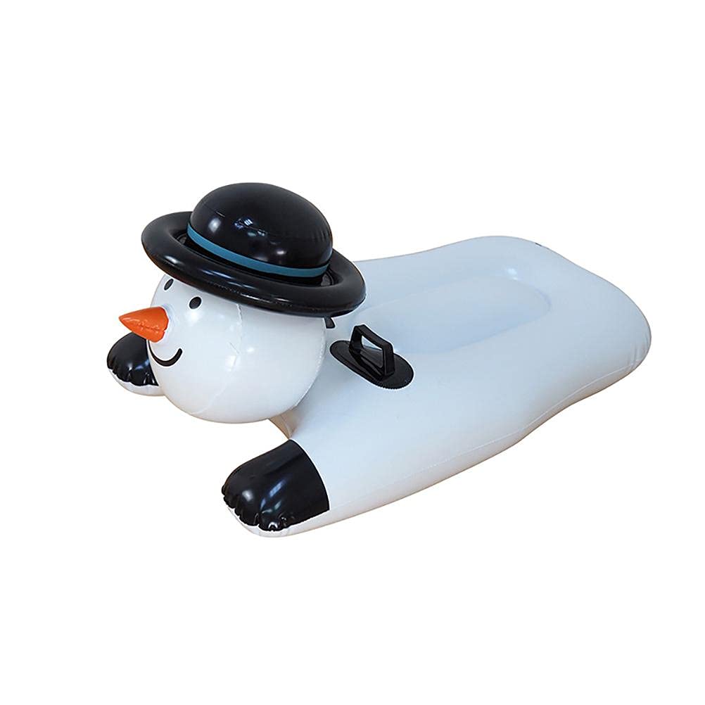 Ariarly Snow Tube Inflatable Snow Sled with Sturdy Handles, Cartoon Snowman Design, PVC Material, 1-2 Person Capacity, Ages 5+
